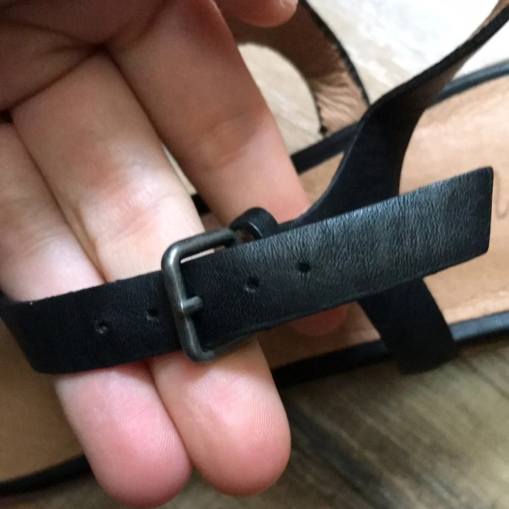 Madewell black leather Louise sandals with ankle strap 8.5 - Picture 9 of 13
